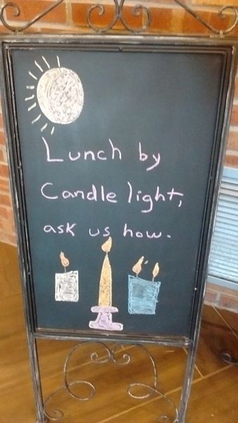 Lunch by
              Candle light