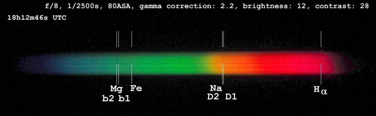 spectre de la photosphre 
              18h12m46s